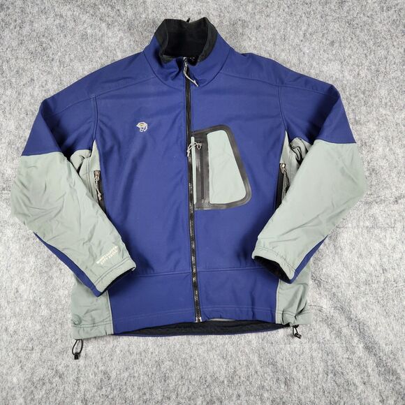 Mountain Hardwear Jacket Men XL Blue Alchemy Wind Stopper Softshell Zip Pockets